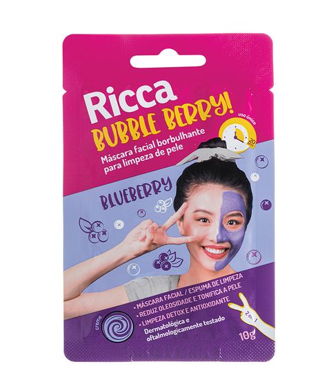 Mascara-Facial-Ricca-Borbulhante-Parar-Limpeza-de-Pele-Bubble-Berry--Unico-9964466-Unico_1