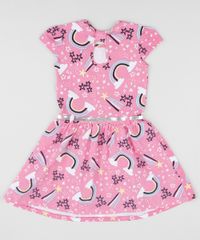 Vestido-Infantil-Estampado-de-Arco-Iris-Manga-Curta-com-Cinto-Rosa-9953033-Rosa_2