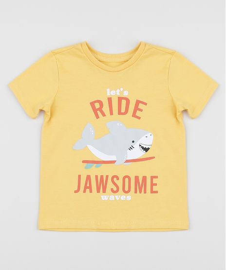 Camiseta-Infantil-Tubarao--Ride-Jawsome--Manga-Curta--Amarela-9953105-Amarelo_1