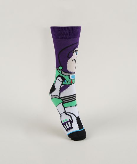 Meia-Masculina-Cano-Alto-Divertida-Buzz-Lightyear-Estampada-Roxa-9957618-Roxo_1