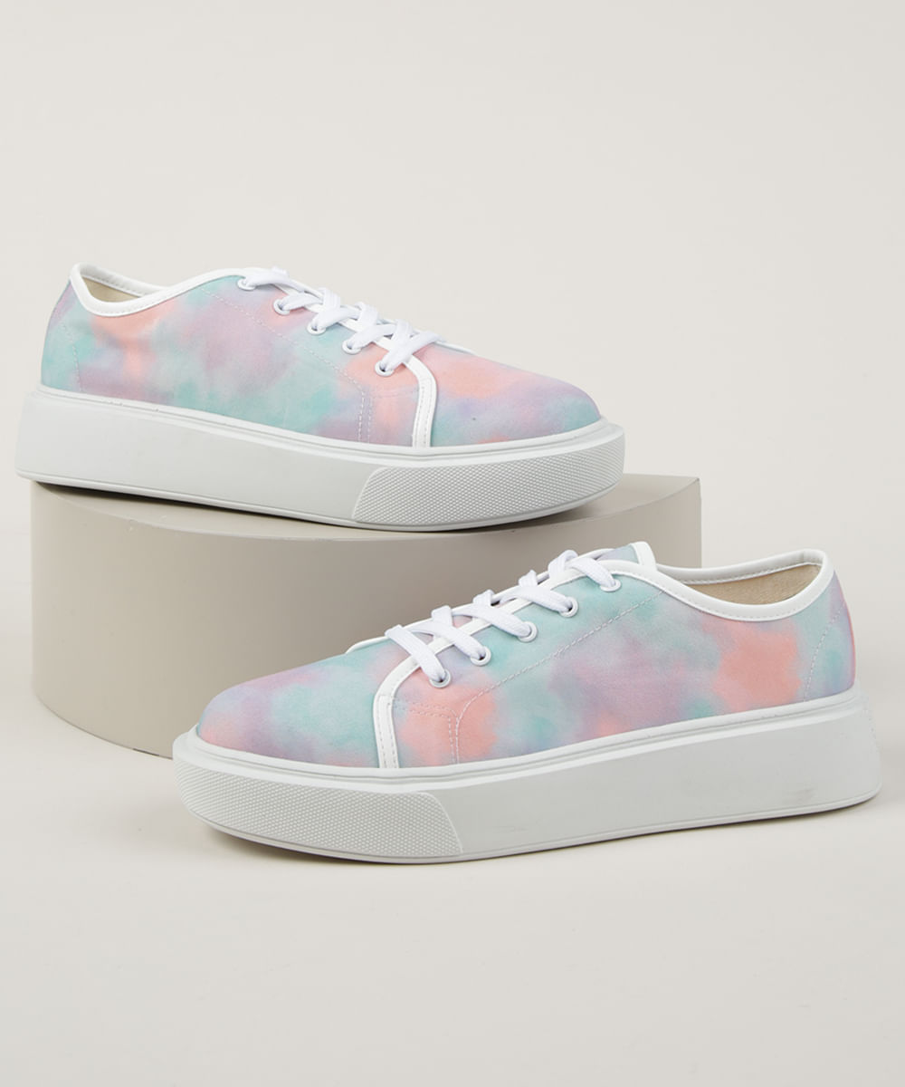 Tênis Feminino Oneself Estampado Tie Dye Multicor