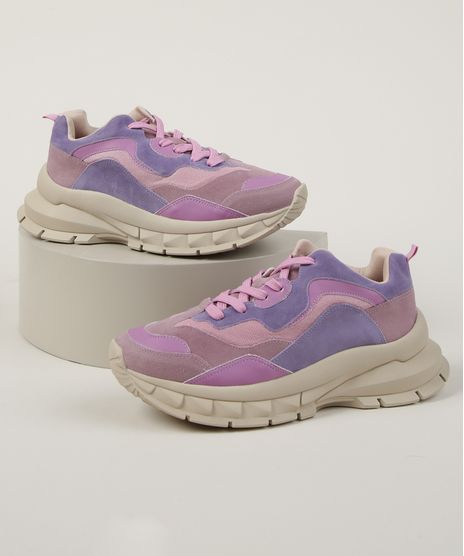 Tenis-Chunky-Feminino-Zatz-com-Recortes-Lilas-9962393-Lilas_1
