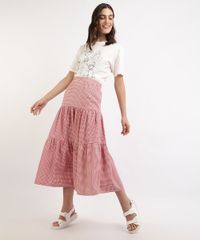 Saia-Feminina-Mindset-Midi-Estampada-Xadrez-Vichy-com-Recortes-Vermelha-9965570-Vermelho_3