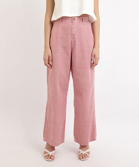 Calca-Feminina-Mindset-Wide-Reta-Cintura-Super-Alta-Alfaiatada-Estampada-Xadrez-Vichy-Vermelha-9965876-Vermelho_1 Calca-Feminina-Mindset-Wide-Reta-Cintura-Super-Alta-Alfaiatada-Estampada-Xadrez-Vichy-Vermelha-9965876-Vermelho_1