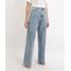 Calca-Jeans-Feminina-Mindset-Wide-Reta-Cintura-Alta-Marmorizada-com-Bolsos-Azul-Claro-9960920-Azul_Claro_1