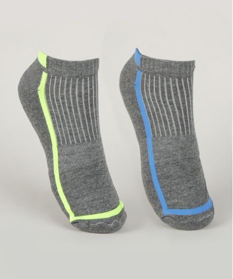 Kit-de-2-Meias-Masculina-Cano-Baixo-Esportivas-Ace-com-Listras-Cinza-Mescla-Escuro-9944784-Cinza_Mescla_Escuro_1