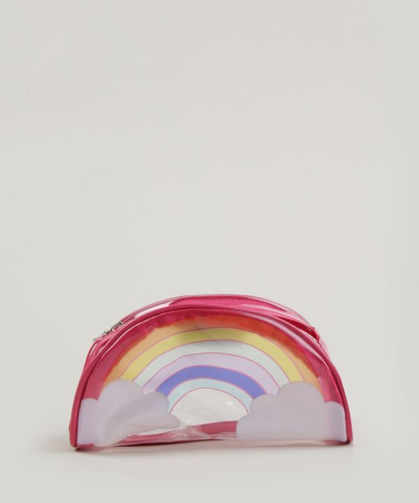Bolsa Infantil Transversal Arco-Íris Rosa Único