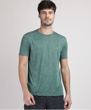 Camiseta Esportiva Masculina com Recorte Verde