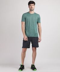Camiseta Esportiva Masculina com Recorte Verde