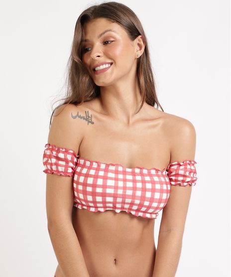 Biquini-Top-Feminino-Estampado-Xadrez-Ombro-a-Ombro-Com-Bojo-Removivel-em-Malha-Branco-9955965-Branco_1