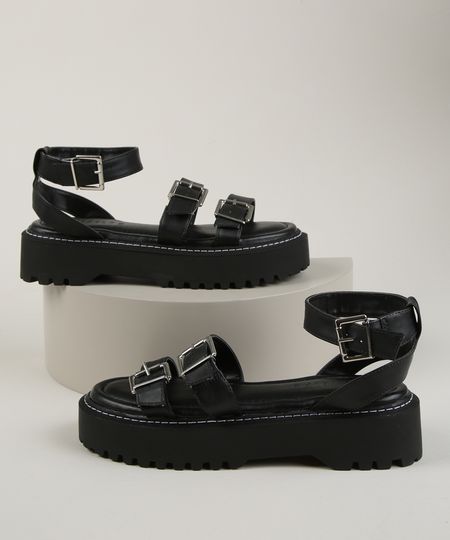 Papete-Feminina-Oneself-Flatform-com-Fivela-Preta-9956784-Preto_1