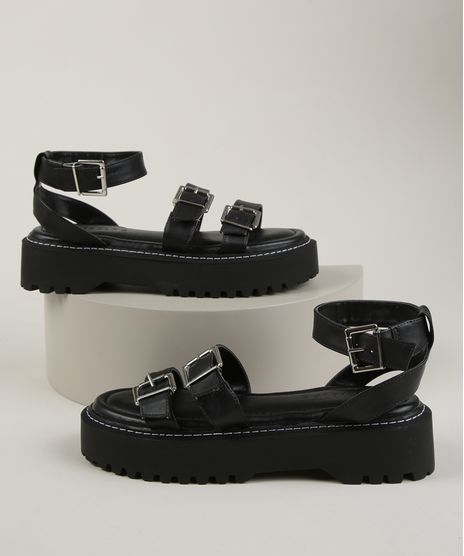 Papete-Feminina-Oneself-Flatform-com-Fivela-Preta-9956784-Preto_1