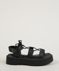 Papete-Feminina-Oneself-Flatform-com-Cadarco-Preta-9956785-Preto_2