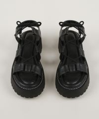 Papete-Feminina-Oneself-Flatform-com-Cadarco-Preta-9956785-Preto_5