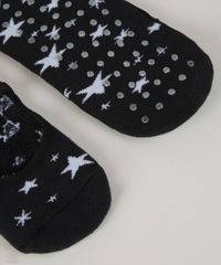 Meia-Feminina-Sapatilha-Estampada-de-Estrelas-Antiderrapante-Preta-9961832-Preto_2