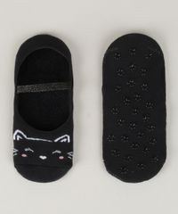 Meia-Feminina-Sapatilha-Gatinho-Antiderrapante-Preta-9961834-Preto_1