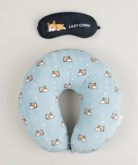 Kit-de-Apoio-de-Pescoco-Estampado-Cachorrinho-Corgi---Tapa-Olho-Azul-9962986-Azul_1