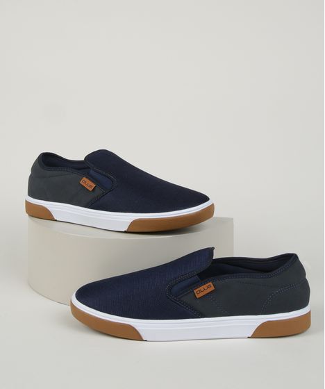 slip on masculino azul marinho