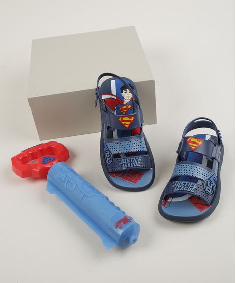 Papete-Infantil-Grendene-Liga-da-Justica-com-Velcro-Vem-com-Brinde-de-Jato-Splash-Azul-9962147-Azul_1