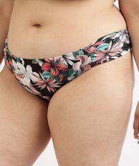 Biquini-Calcinha-Plus-Size-Estampado-Floral-com-Franzido-e-Protecao-UV50--Preto-9958144-Preto_1