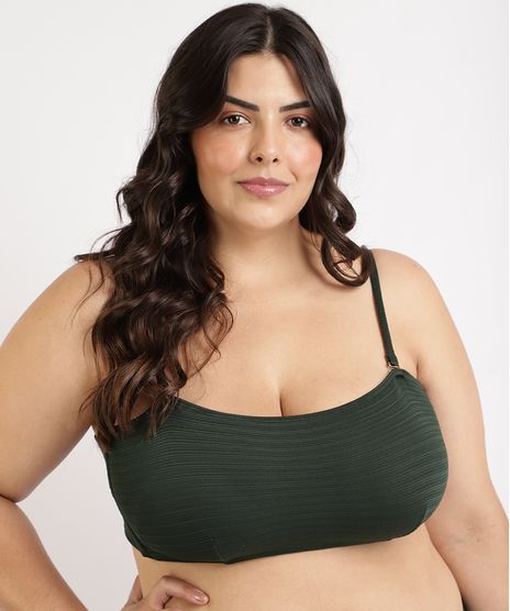 Biquini-Top-Faixa-Plus-Size-Texturizado-com-Bojo-e-Alca-Removiveis-Protecao-UV50--Verde-Escuro-9958185-Verde_Escuro_1
