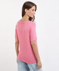 Blusa-Feminina-Basica-Canelada-Manga-Curta-Decote-Redondo-Rosa-9768764-Rosa_1_2