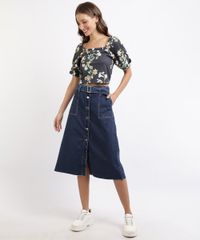 Saia-Jeans-Feminina-Midi-com-Botoes-e-Cinto-Azul-Escuro-9960700-Azul_Escuro_3