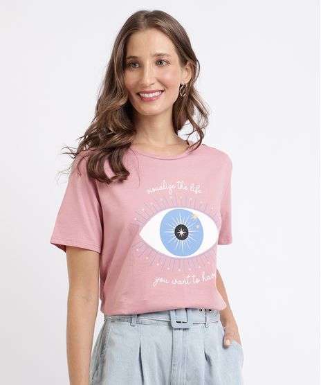 Blusa-Feminina--Visualize-the-Life---Manga-Curta-Decote-Redondo--Rosa-9960983-Rosa_1