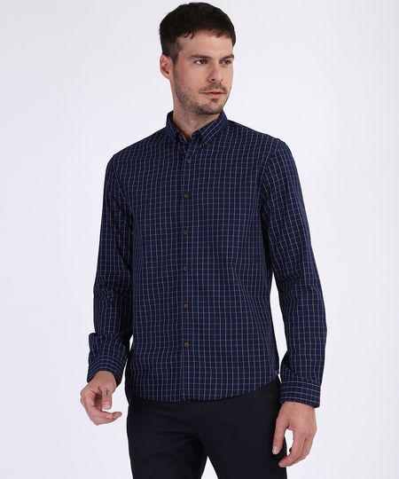 Camisa-Masculina-Comfort-Estampada-Xadrez-Manga-Longa-Azul-Marinho-9809553-Azul_Marinho_1