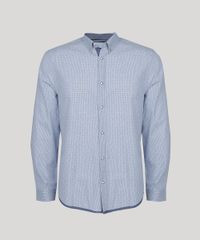Camisa-Masculina-Comfort-Estampada-Xadrez-Mini-print-de-Cruz-Manga-Longa-Azul-9813620-Azul_5