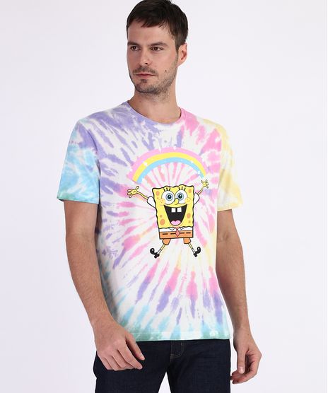 Camiseta-Masculina-Bob-Esponja-Estampada-Tie-Dye-Manga-Curta-Gola-Careca-Multicor-9959812-Multicor_1