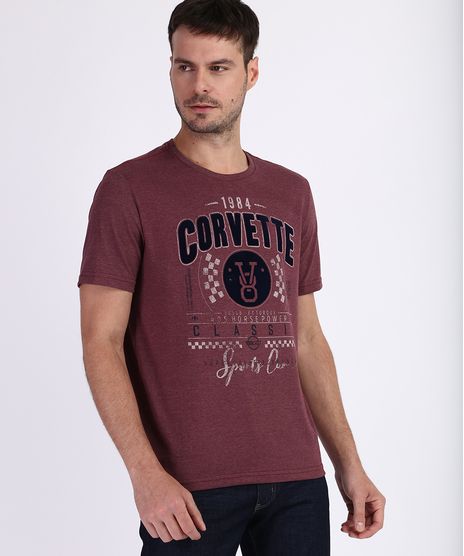 Camiseta-Masculina--1984-Corvette--Manga-Curta-Gola-Careca-Vinho-9960303-Vinho_1