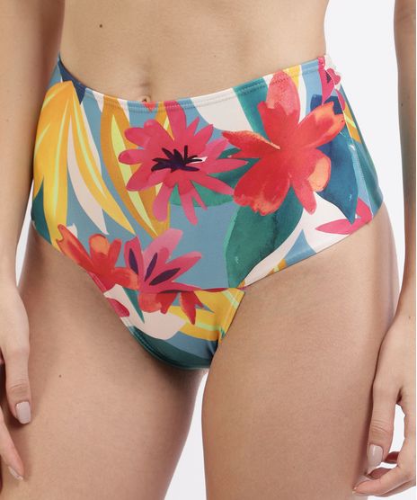 Biquini-Calcinha-Hot-Pant-Estampado-Floral-com-Protecao-UV50--Multicor-9949759-Multicor_1