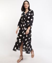 Vestido-Chemise-Saida-de-Praia-Feminina-Estampada-Poa-Manga-Longa-Preta-9950870-Preto_1