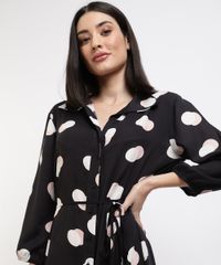 Vestido-Chemise-Saida-de-Praia-Feminina-Estampada-Poa-Manga-Longa-Preta-9950870-Preto_4