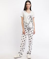 Pijama-Feminino-Dalmatas-Estampado-de-Poa-Manga-Curta-Cinza-Mescla-9961124-Cinza_Mescla_1