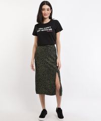 Saia-Feminina-Midi-Estampada-Animal-Print-de-Onca-com-Fenda-Verde-Escuro-9942667-Verde_Escuro_3