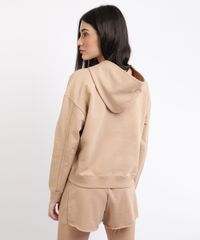 Pijama-de-Moletom-Feminino-Basico-com-Capuz-Manga-Longa-Bege-9962579-Bege_2