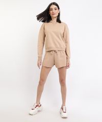 Pijama-de-Moletom-Feminino-Basico-com-Capuz-Manga-Longa-Bege-9962579-Bege_3