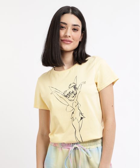 Blusa-Feminina-Tinker-Bell-Manga-Curta-Decote-Redondo--Amarela-9960524-Amarelo_1