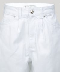 Bermuda-de-Sarja-Feminina-Reta-Cintura-Super-Alta-com-Bolsos-Branca-9963949-Branco_6
