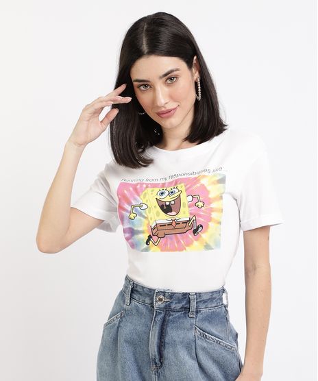 Blusa-Feminina-Bob-Esponja-Manga-Curta-Decote-Redondo-Branca-9957667-Branco_1