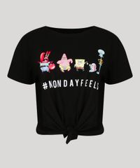 Blusa-Feminina-Bob-Esponja-com-No-Manga-Curta-Decote-Redondo-Preta-9957417-Preto_5