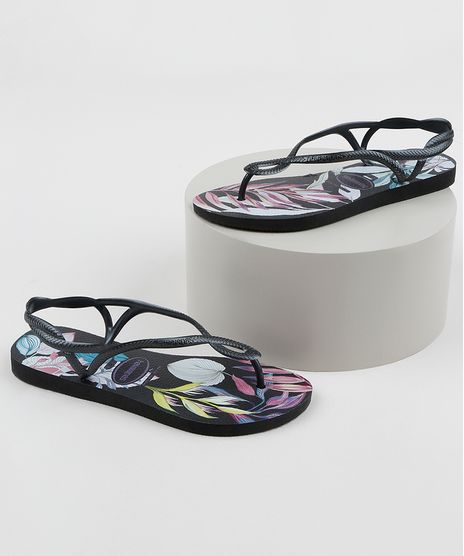 Rasteirinha-Feminina-Havaianas-Luna-Print-Estampada-de-Folhagens-Preta-9956059-Preto_1