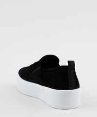 Tenis-Slip-On-Feminino-Via-Uno-com-Tresse-Preto-9964826-Preto_4