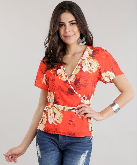 Blusa-Transpassada-com-Estampa-Floral-Laranja-8701481-Laranja_1