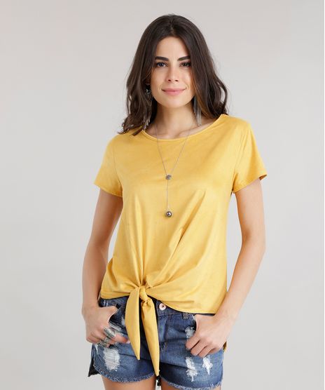 Blusa-Assimetrica-em-Suede-com-No-Amarelo-8740907-Amarelo_1