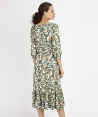 Vestido-Feminino-Midi-Estampa-de-Folhagens-Manga-Curta-com-Botoes-Multicor-9953808-Multicor_2
