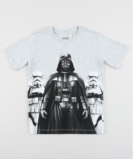 Camiseta-Infantil-Darth-Vader-Star-Wars-Manga-Curta-Gola-Careca-Cinza-Mescla-Claro-8823758-Cinza_Mescla_Claro_1