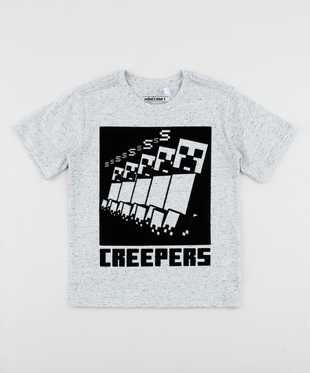 Camiseta-Infantil-Minecraft-Manga-Curta-Gola-Careca-Cinza-Mescla-9952831-Cinza_Mescla_1
